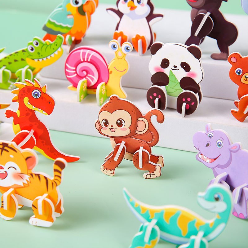 Children's paper three-dimensional insect jigsaw puzzle toys handmade diy jigsaw puzzle toys kindergarten gifts wholesale