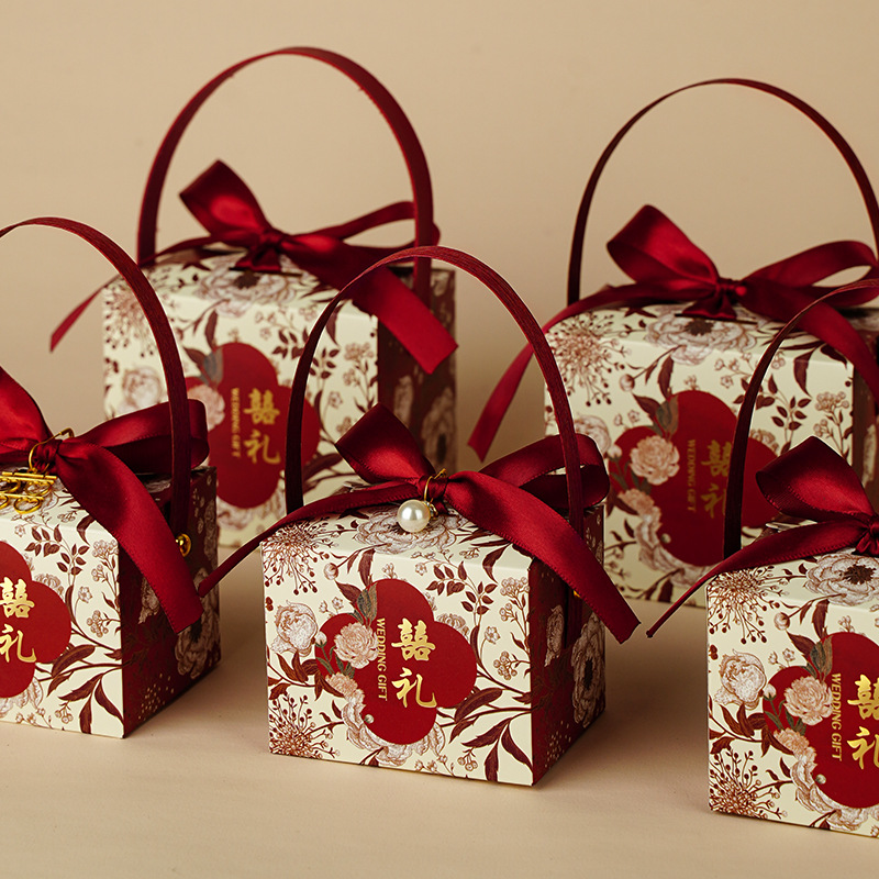 New Wedding Candy Box Chinese Style Wedding Souvenir Candy Box High-End Empty Box Large Capacity Wholesale