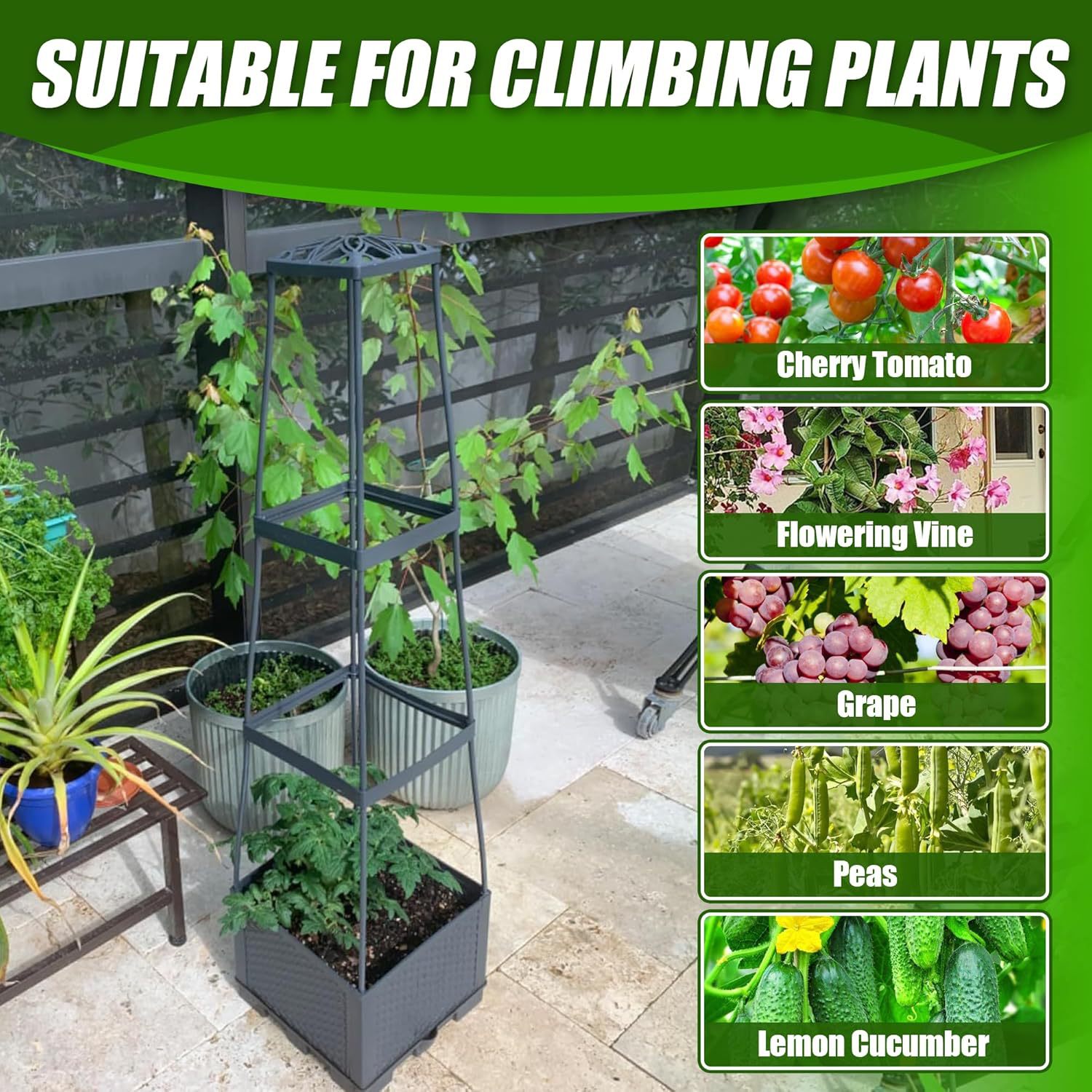 Cross-border hot-selling planting box Amazon gardening balcony vegetable planting box outdoor planting box combination roof vegetable planting basin