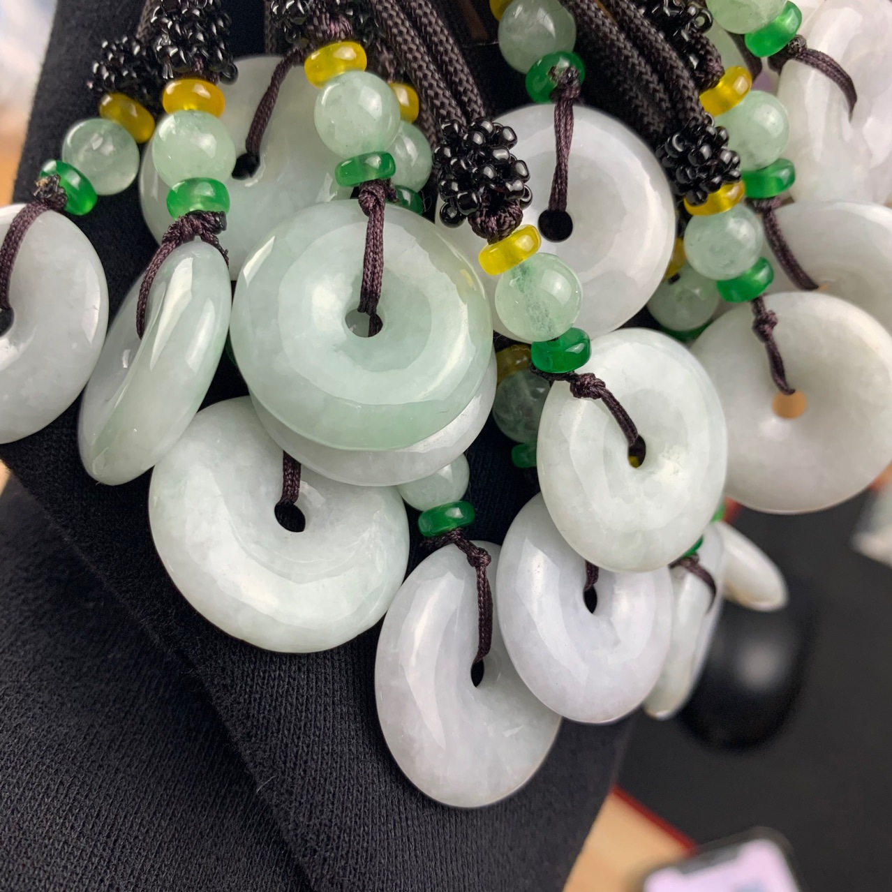 Jade Jade Hanging Ping An Buckle Bean Green White Domestic Identification A Goods Jade Pendant Jade Pendant