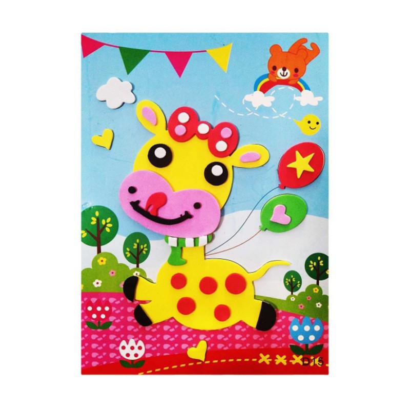 Stickers 3D Stereo Stickers Children's Toys Stickers Kindergarten Handmade DIY Making Material Package Early Education Puzzle