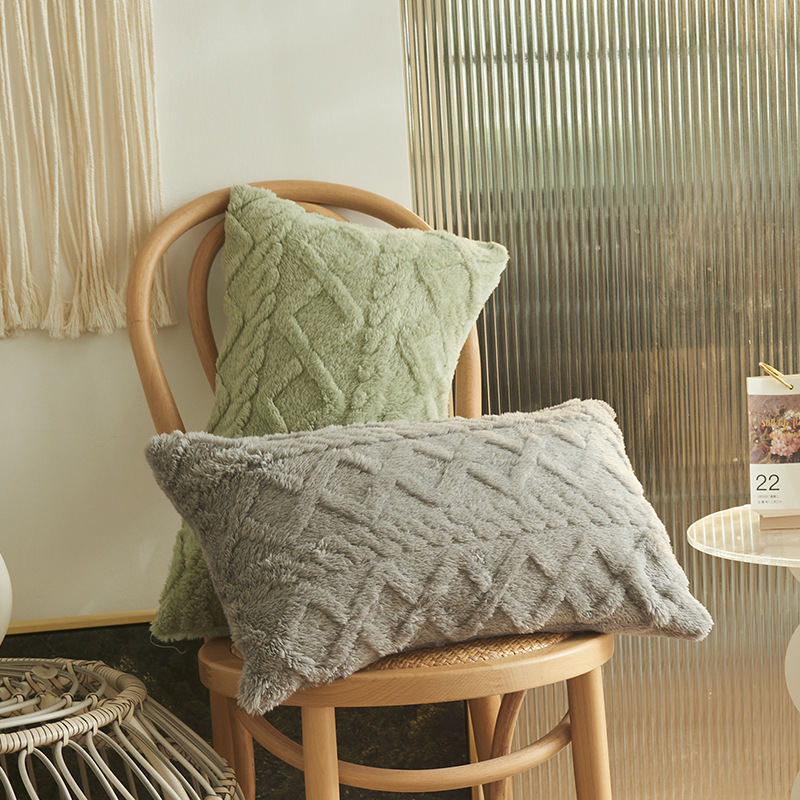 Amazon Plush Stereo Jacquard Pillow Case Optional Specifications Cushion Cover Pillow Case Simple Geometric Square Pillow