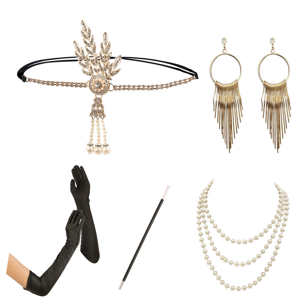 1920s Great Gatsby party suit jewelry tassel jewelry bracelet earrings necklace