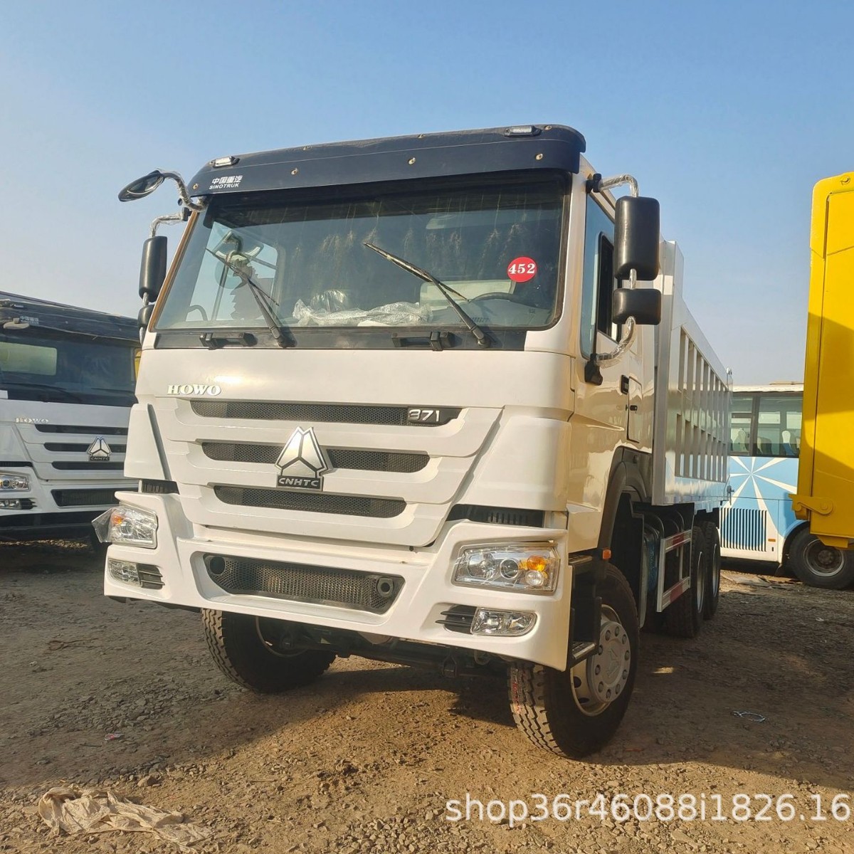 Deposit for Exporting to Africa: Howo Dump Truck with Container, Rear-Dump Truck, Refurbished Dump Truck, 371 Horsepower Transport Truck