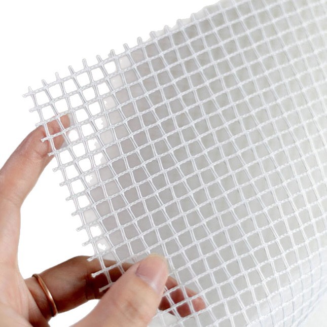 Segmented Embroidery Grid Mesh Fabric Handmade Carpet Embroidery Mesh Fabric Pom-Pom 4Ct Grid Fabric Polyester DIY