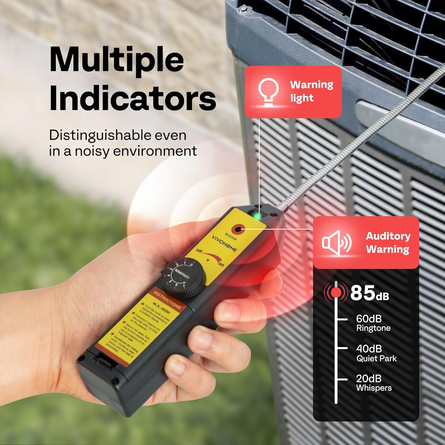 Foreign Trade Hot-Selling Digital Halogen Refrigerant Wjl-6000 Car Gas Leak Detector Air Conditioning Refrigerant Halogen Detection