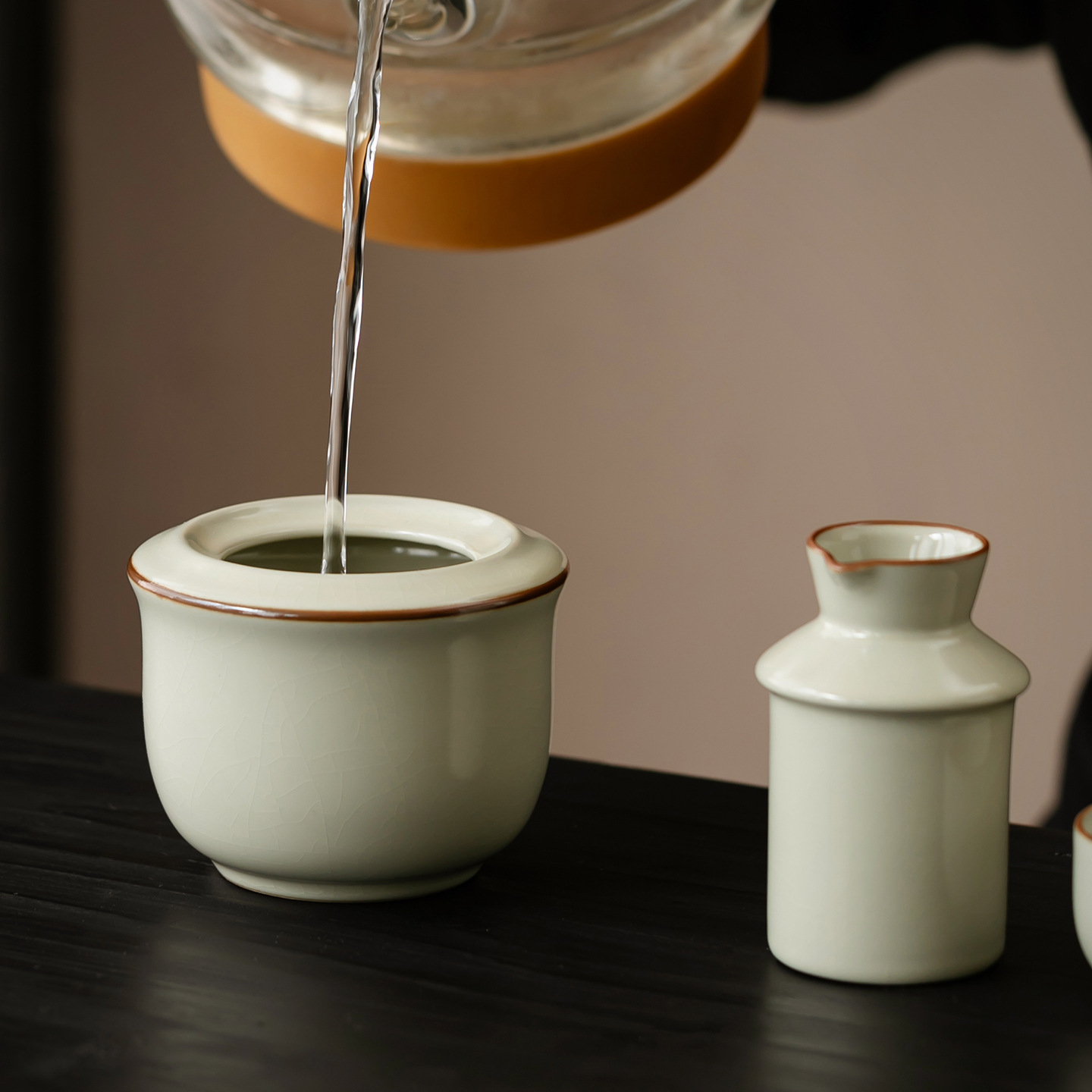 Japanese-Style Ceramic Wine Warmer Decanter Ru Kiln Wine Set Wine Glass Home Small Wine Cup Gift Box Set