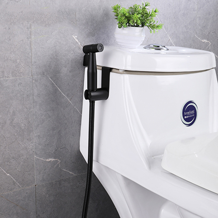 304 black toilet accessory spray gun suit 304 stainless steel Women's cleaner bathroom Flushing booster nozzle