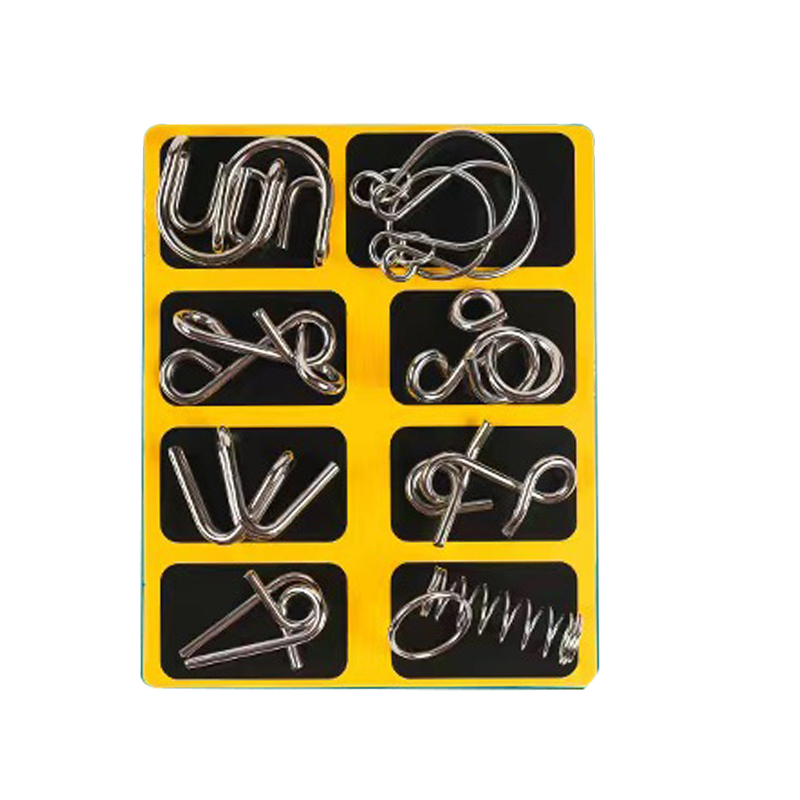 Children's Luban Lock Nine Linked Rings Puzzle Toy Intelligence Unlocking 24-Piece Set Unlocking Intelligence Buckle for Students and Elderly Brain Teaser