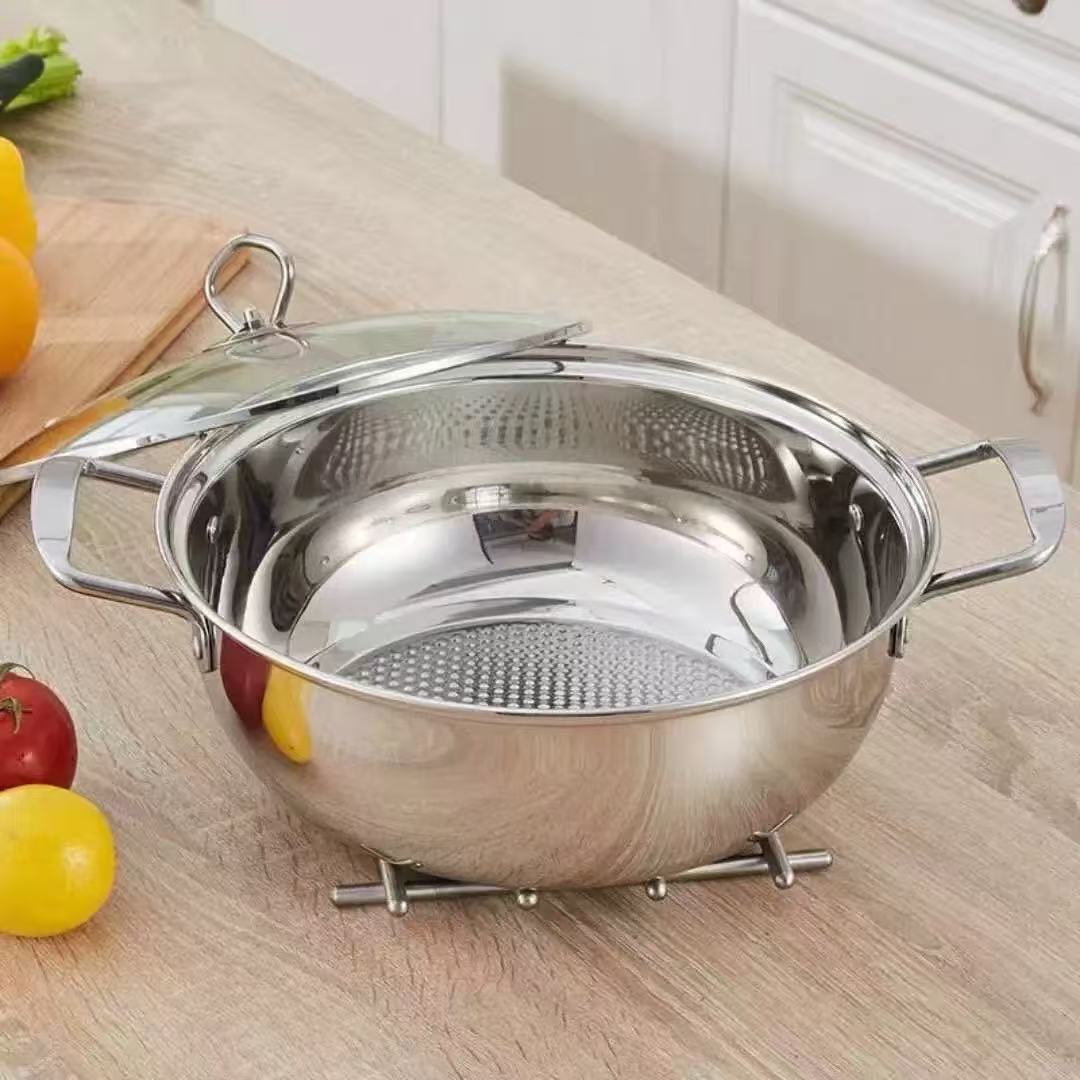 Universal Soup Pot for Abalone Soup, Stainless Steel Colorful Thickened Hot Pot Soup Basin, Special Seafood Gift Basin