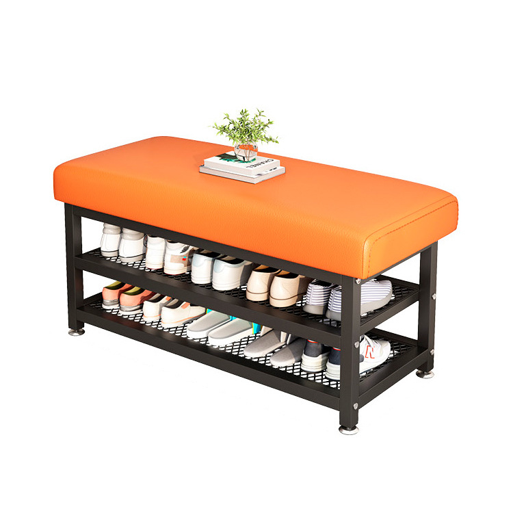 Shoe Changing Stool Household Sitting Door Shoe Rack Light Luxury Seat Bench Shoe Wearable Stool Soft Bag Cushion Multi-layer Wholesale