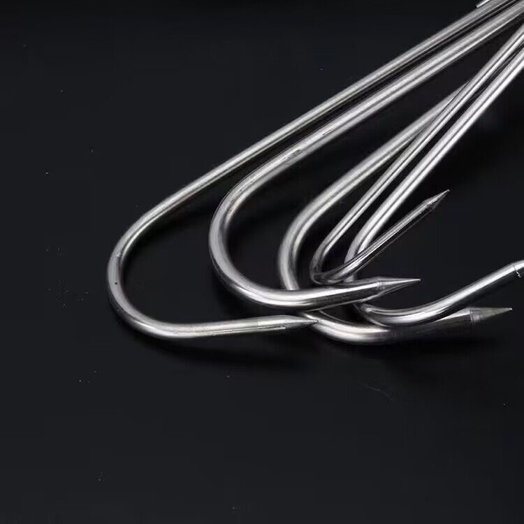 Wholesale hook stainless steel S bacon hook roasted bacon single hook long and short chicken bacon pointed hook sausage pigeon S