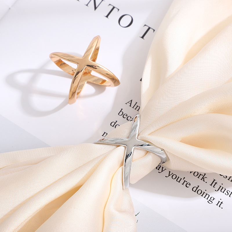 Корейский стиль, универсальная перекрестная заколка для блестящего шелкового шарфа, узелковая заколка, многофункциональная, легкая роскошь, оптовая продажа