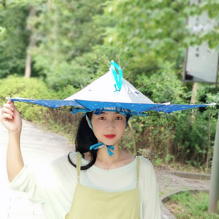 20% Fold with Tie-up Clip Folding Fishing Umbrella Anti-ultraviolet Umbrella Hat Travel Easy to Carry Sun Umbrella Hat Umbrella