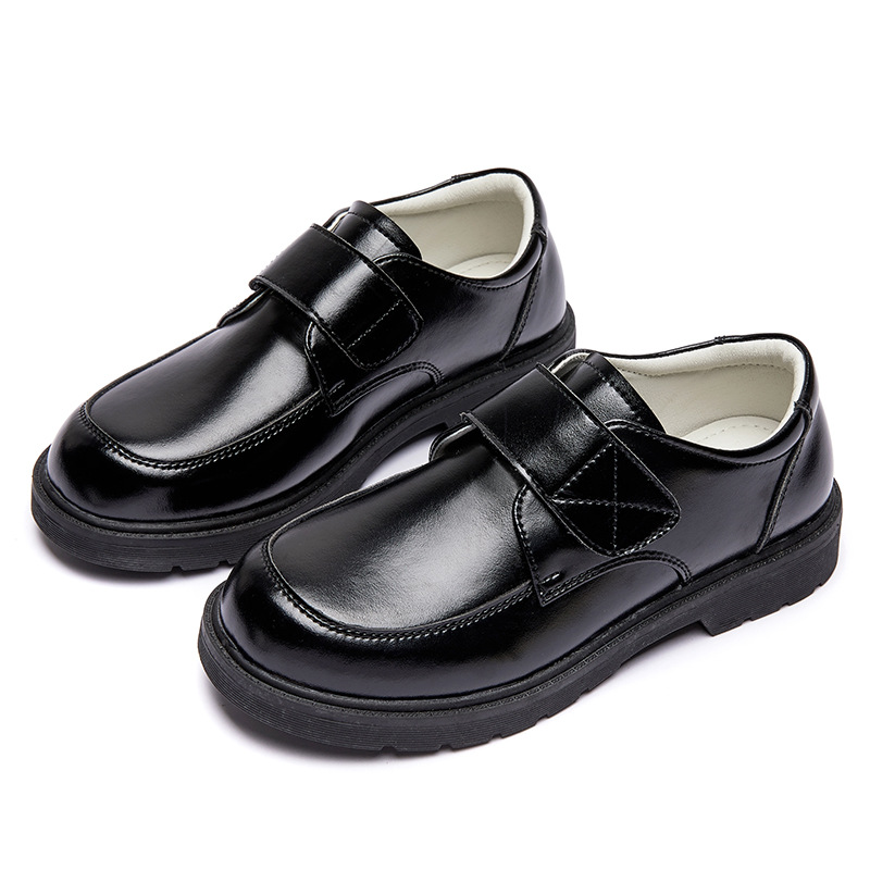 Factory direct boys leather shoes soft bottom British style primary school students black children's dress white performance shoes shoes