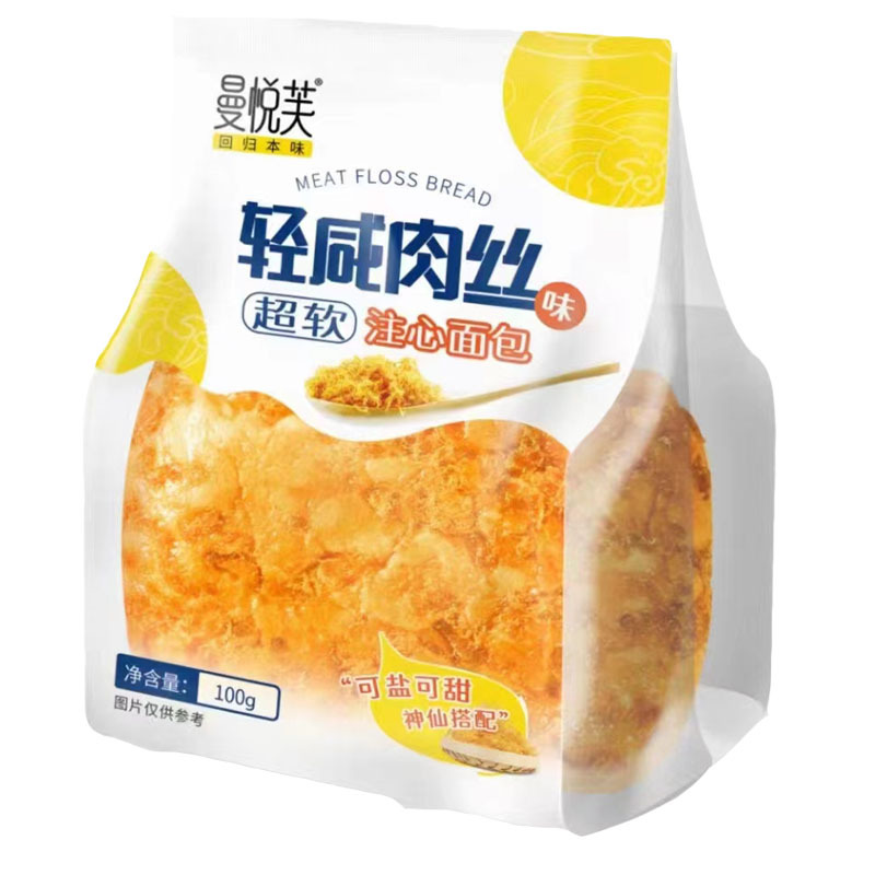 Manyuefu Light Salted meat silk super soft heart-filling bread 100g banana rye flavor sandwich bread for breakfast pastry heart