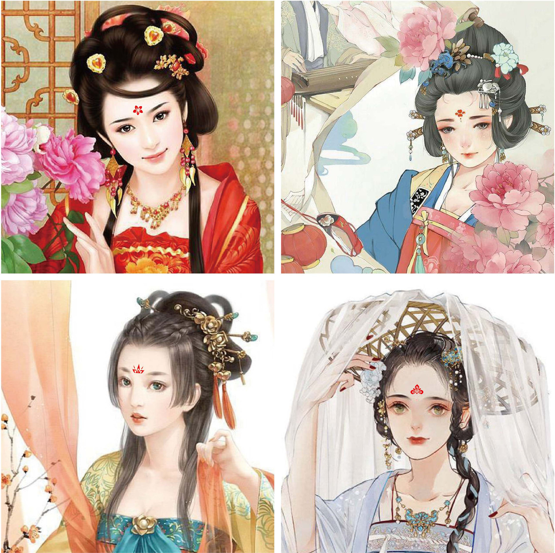 Manufacturer Wholesale Eyebrow Stickers, Tattoo Stickers, Forehead Stickers, Forehead Stickers, Ancient Costume Photo Studio Drama Small Eyebrow Stickers