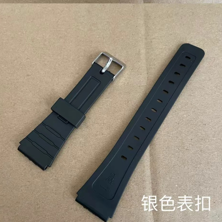 Silicone Watch Strap Rubber Strap Sport Bracelet 12-22mm Black silver Buckle Sweat-proof Soft Accessories