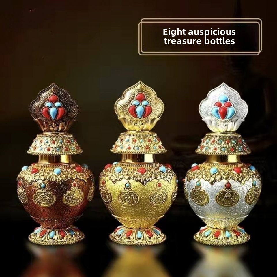 Сокровищная Ваза в Стиле Тибета, Сокровищная Ваза Короля Дракона, Ваза Бога Богатства Мани, Восемь Ауспиций Орнаменты