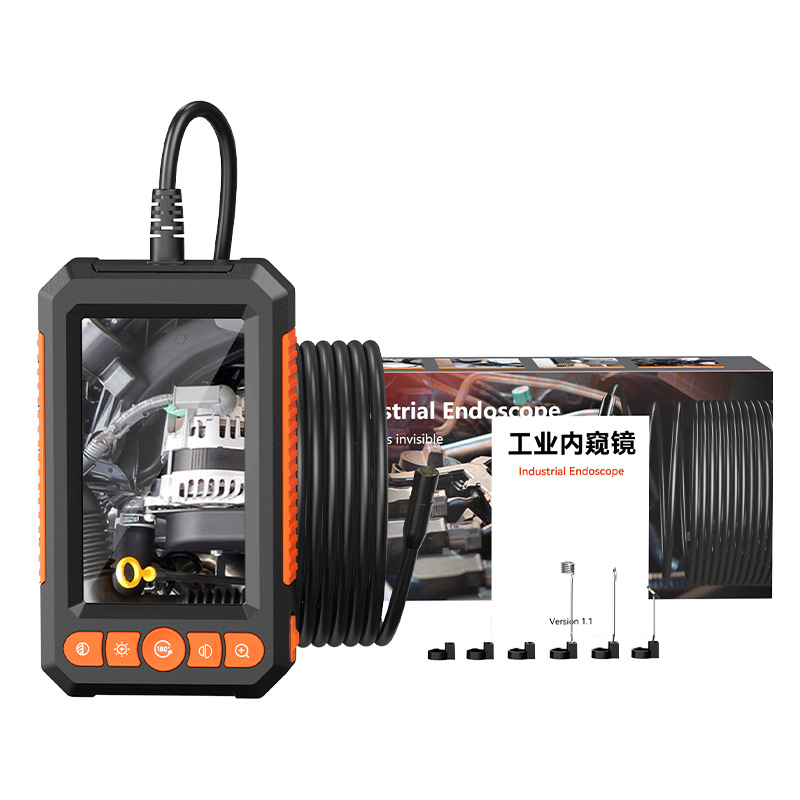 New Product Hd Endoscope with Screen Handheld Portable Car Detector 8mm Portable Industrial Endoscope