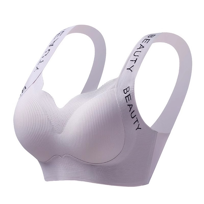 Cross-Border Foreign Trade Popular Seamless Large Bust Minimizing Bra for Women, Wireless Sports Shockproof Beautiful Back Side Breast Collection Soft Support