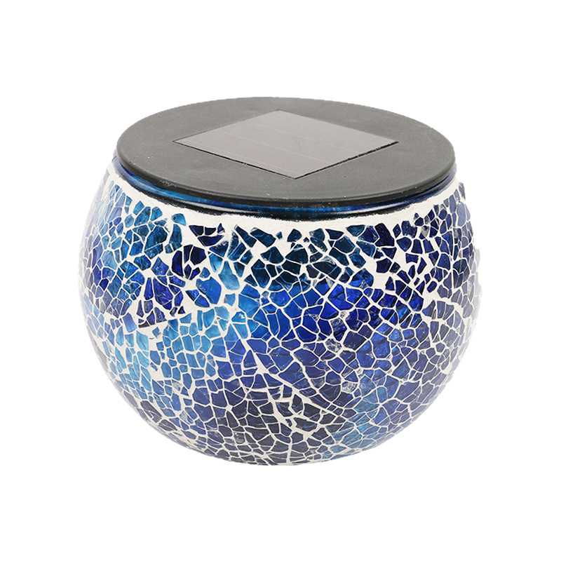 Manufacturer Wholesale Mosaic Solar Jar Holiday Gifts Home Furnishings Glass Mosaic Sun Jar Cross-Border