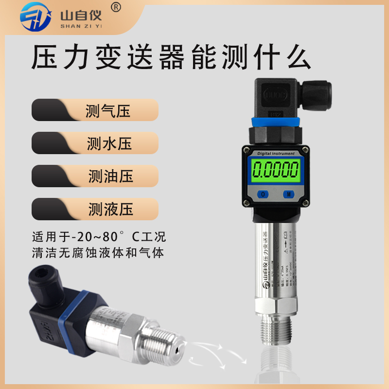 Diffused Silicon Pressure Transmitter Sensor Vacuum Negative Pressure Compact 4-20Ma High Precision Oil Pressure Air Pressure Liquid Level