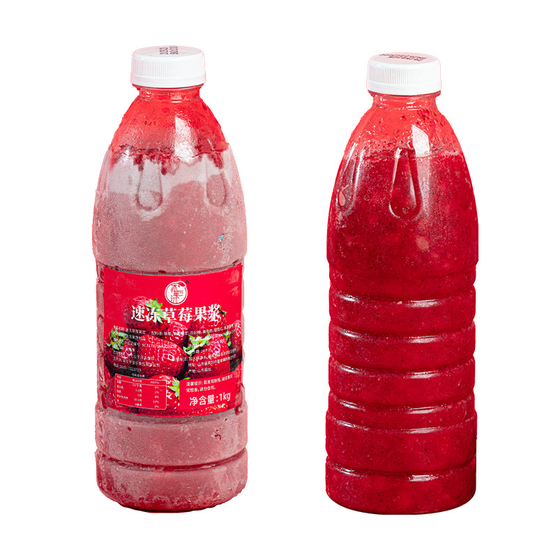 1kg Frozen Strawberry Pulp Frozen Strawberry Puree Zhizhi Strawberry Frozen Strawberry Fresh Fruit Extract Freezing Point Strawberry Jam