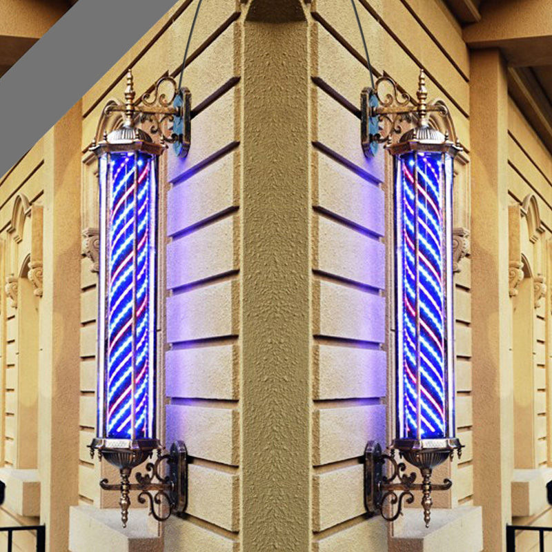 Barber shop turn light wall hanging hair turn light led hair salon retro wall hanging outdoor waterproof sign palace light box