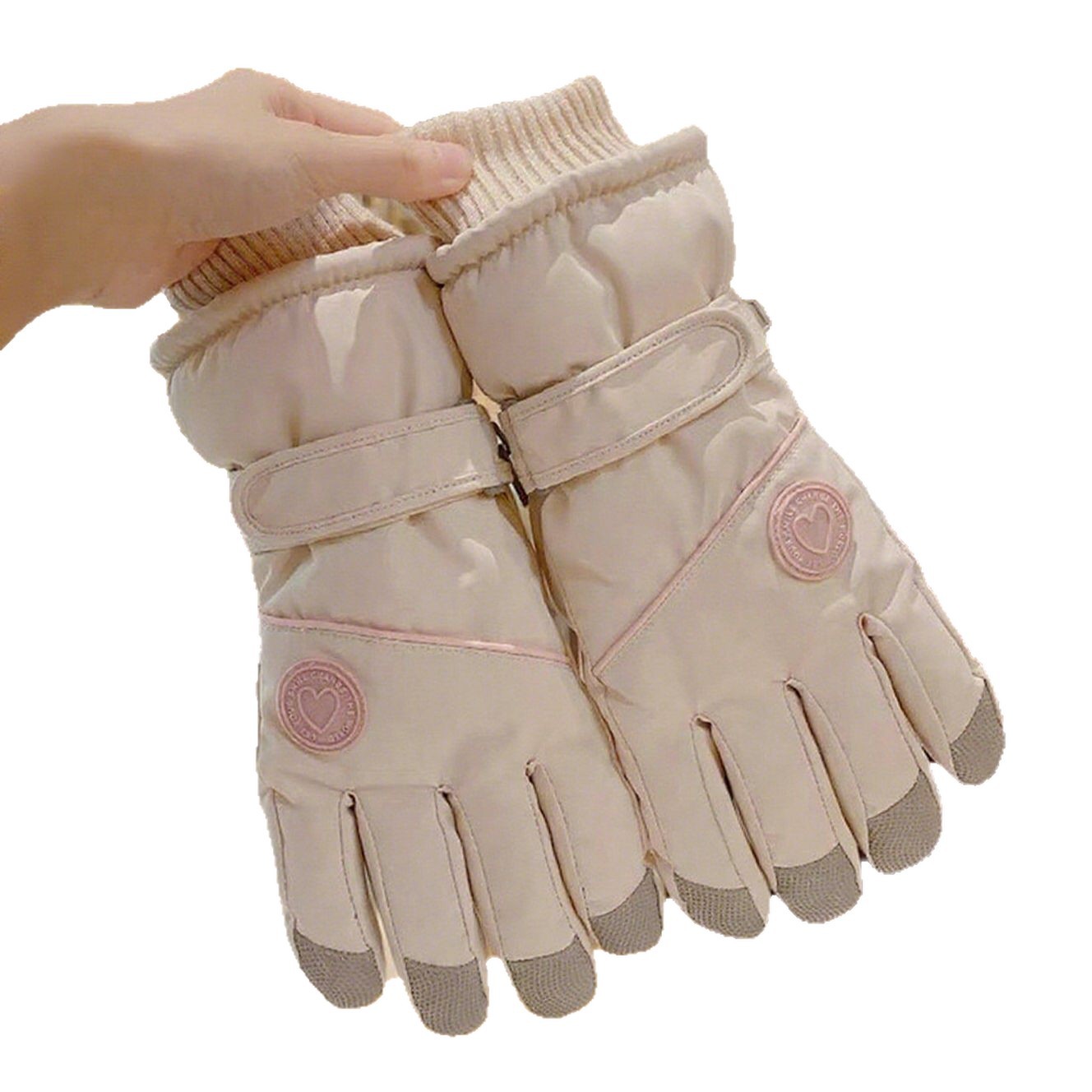 Ski Gloves for Women 2025 New Autumn and Winter Fleece-Lined Thickeneded Warm and Cold Wind Touch Screen Electric Vehicle Cycling Gloves