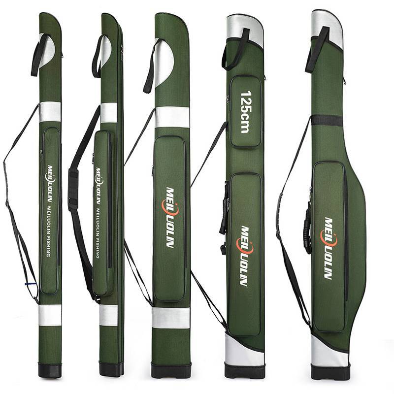 Hard shell bag stand bag fishing gear bag fishing rod bag waterproof fishing bag belly bag 1.25 meters double layer sea pole bag
