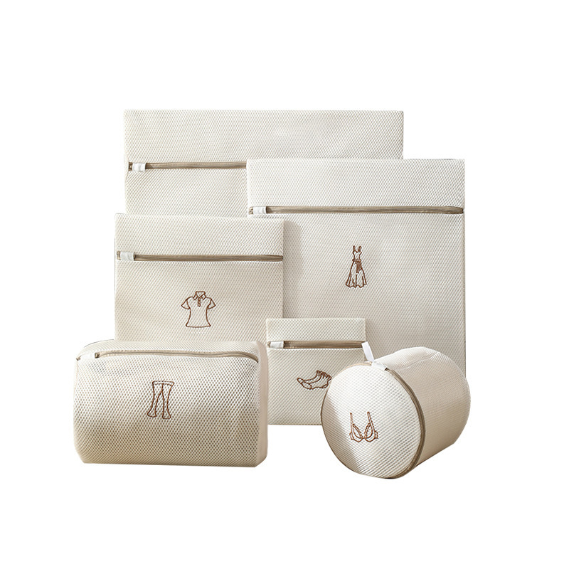 Sandwich Embroidered Laundry Bag Thickened Double Bra Underwear Washing Bag Machine Washing Special Anti-Deformation Washing Mesh Bag