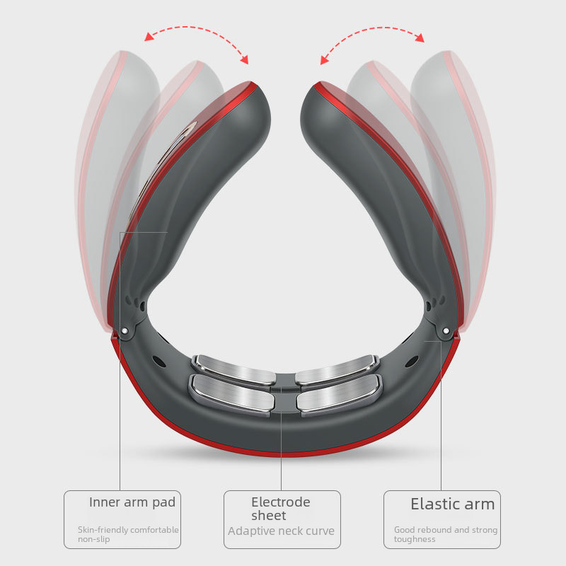 Electric Multi-Head Smart Neck Massager Pulse Physiotherapy Neck Protector Rechargeable Hot Compress Cervical Spine Massager Cervical Spine Instrument