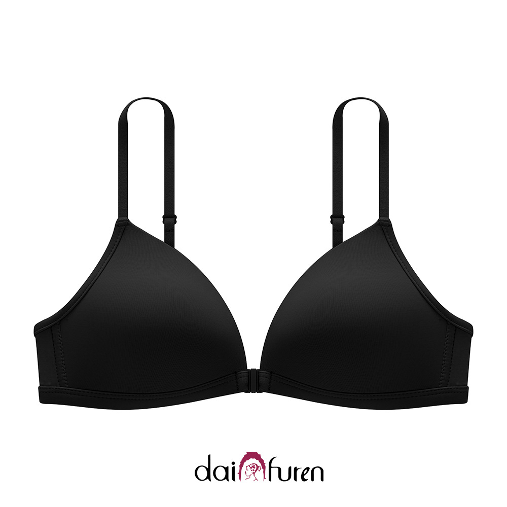 Front-Button Women's Intimates, Small Breast Push-Up, Seamless Spaghetti Straps, Sexy Triangle Cup, Comfortable Wire-Free Beautiful Back Bra