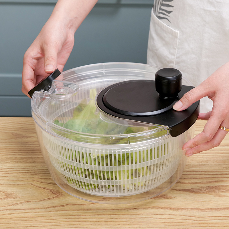 Transparent Hand Vegetable Dehydrator Fitness Meal Vegetable Salad Fruit and Vegetable Dehydrator Cleaning Storage Shake Dry Draining Basket