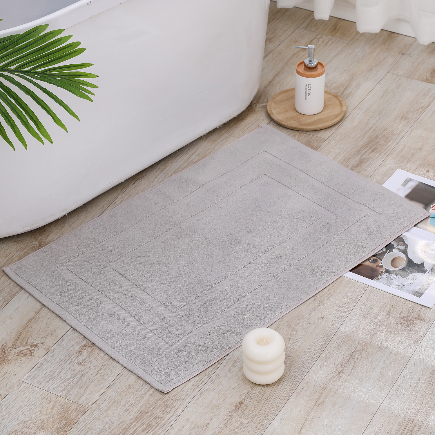 Spot Hotel Special Floor Towel, Thickeneded Water-Absorbent, Non-Slip, Machine Washable Household Pure Cotton Floor Towel 50*80