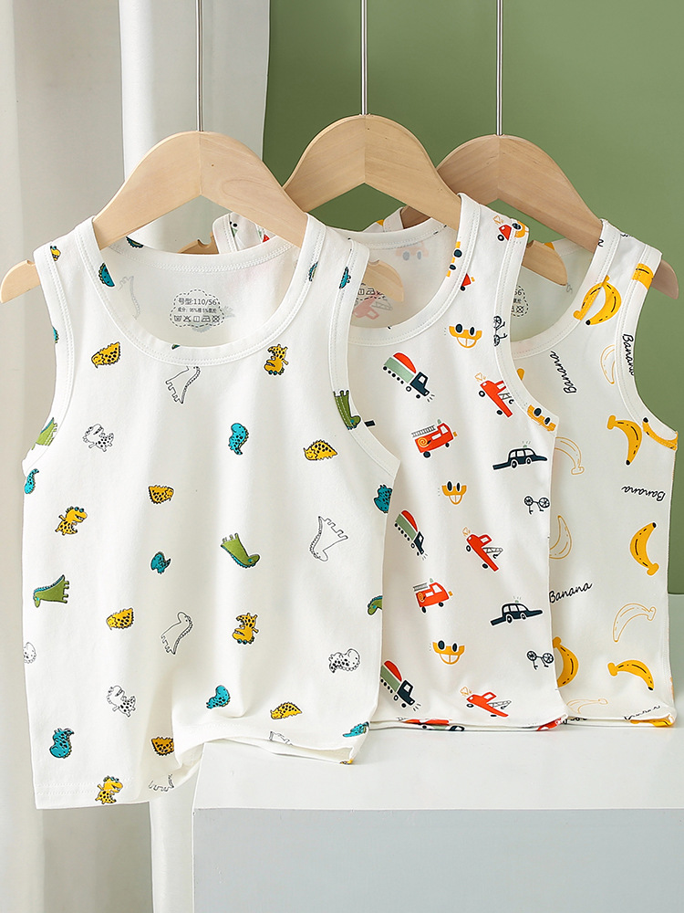 Girls' Vest Pure Cotton Camisole Women's Bottoming Inner Wear Sleeveless Top Baby's Outer Wear Children's Vest Boys' Top
