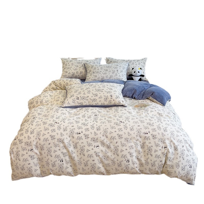Milk Velvet Quilt Cover Winter Skin-Friendly Thickeneded Single Quilt Cover Student Dormitory Thickeneded Warm Quilt Cover Suitable for Naked Sleeping Quilt Cover