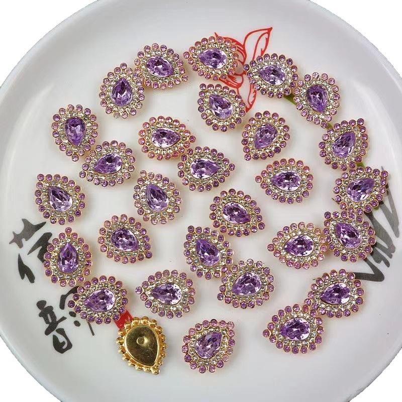 16x 20mm mixed color double layer sunflower heart drill horse eye drill snowflake heart drop drill flat bottom drill manual diy material