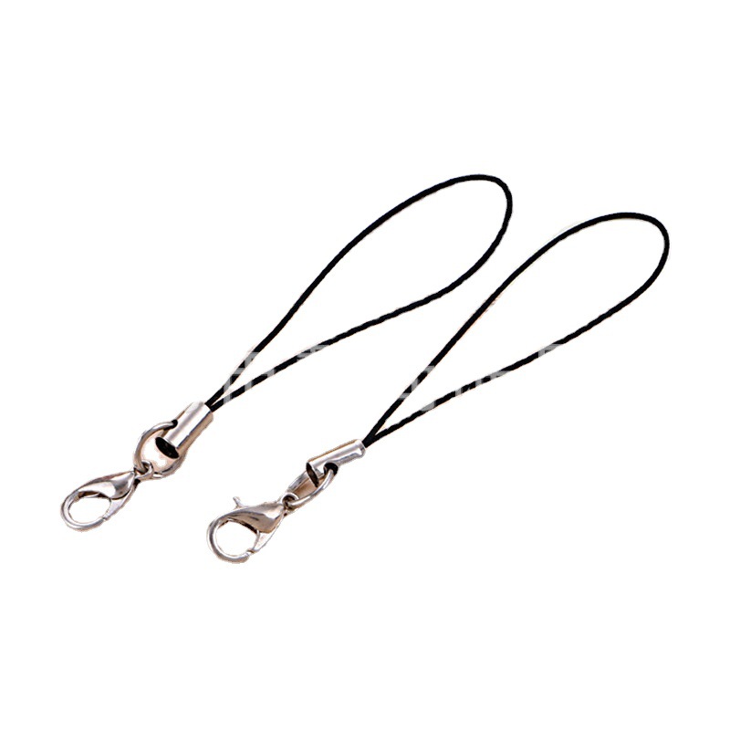 Alloy Lobster Clasp Mobile Phone Rope Black Mobile Phone Lanyard Key Chain Sling Mobile Phone Rope DIY Mobile Phone Chain Wholesale