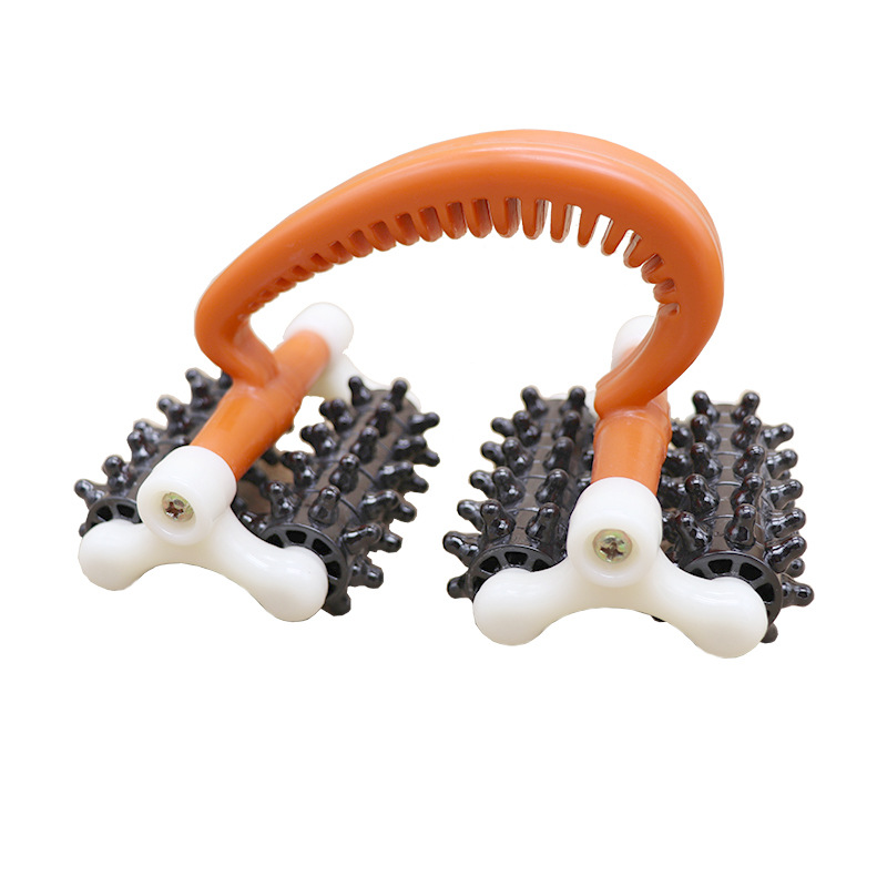 221 manual massager four-wheel massage stick whole body waist back acupuncture point roller moon car foot leg Meridian