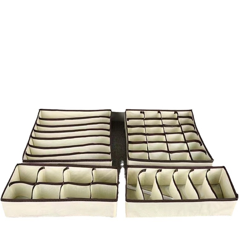 New 4-piece underwear underwear socks storage box drawer fabric underwear compartment wardrobe storage box