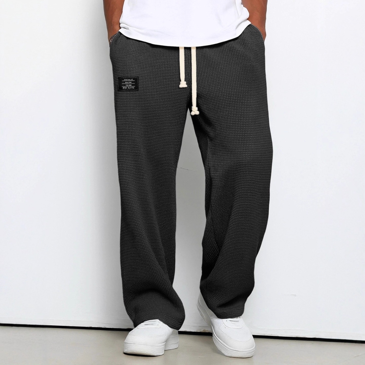 European and American Cross-Border Amazon Men's Spring and Autumn Trendy Loose Drape Straight-Leg Sweatpants Wide-Leg Sports Casual Long Pants