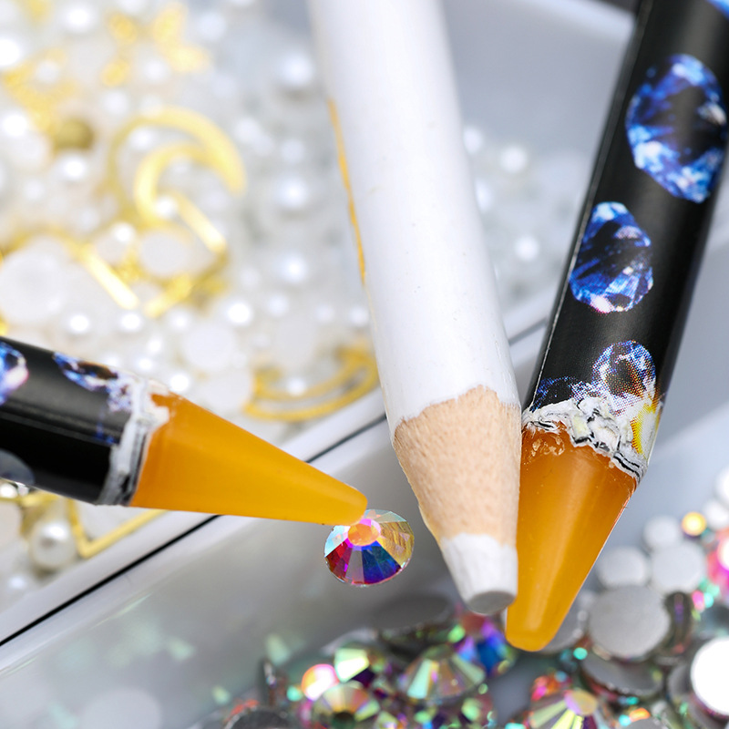 Nail art drill stick drill crayon small drill jewelry stick pen sticky suction drill drill tool sticky strong