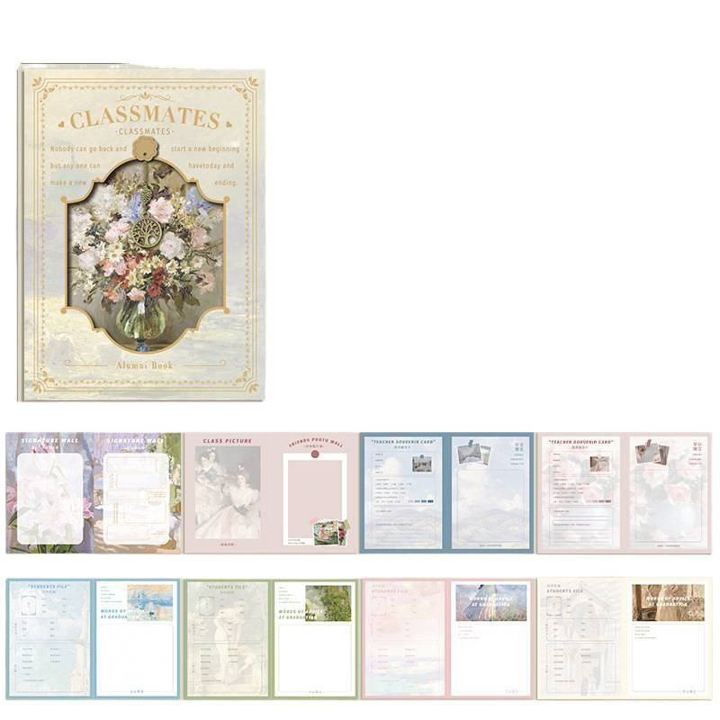Retro Cut Out Classmate Record Primary School Student Sixth Grade Graduation Growth Commemorative Album 2025 New Loose-Leaf Book Junior High School Girl