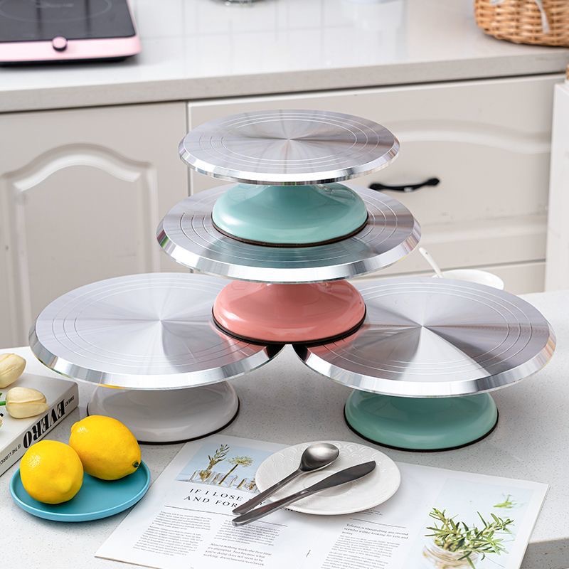 Оптовая 10-дюймовая алюминиевая поворотная платформа для тортов, инструменты для выпечки