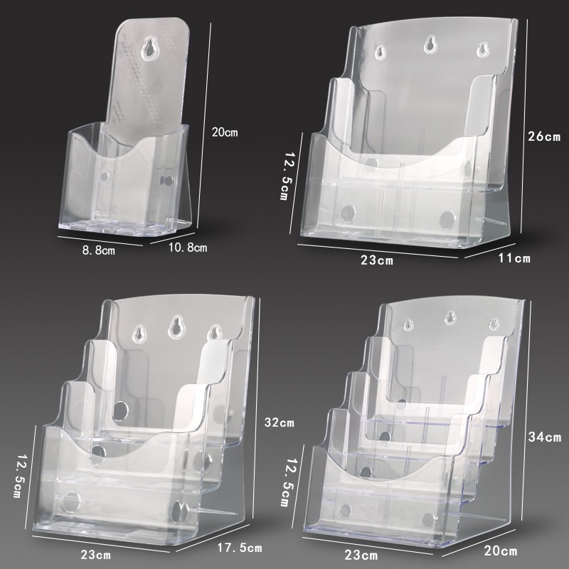 Brochure Display Rack A4 Acrylic Information Rack Lottery Books and Newspapers Magazine Rack A5 Wall-Mounted File Storage Box