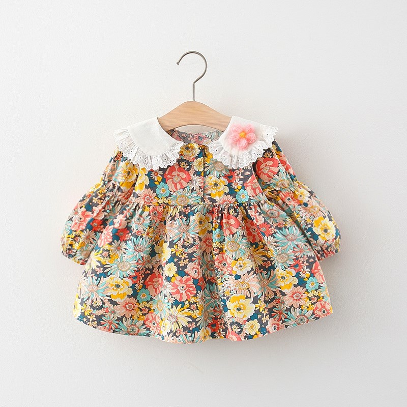 New Princess dress baby girl 2021 spring and autumn children's clothing children's dress girl's online red ocean style skirt generation hair