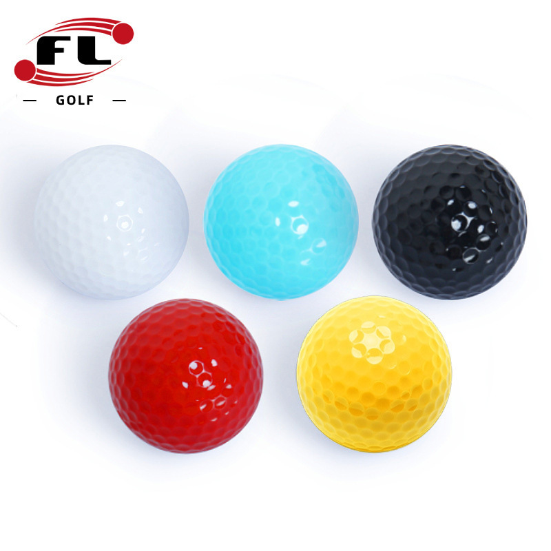 Fuli Sports Manufacturer Direct Sales Colorful Golf Balls, Colorful Double-Layer Golf Practice Balls, Twelve Colors Available