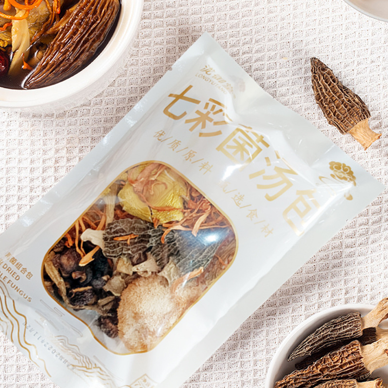 Colorful Mushroom Soup Dumplings, Edible Mushrooms, Velvet Antler Mushrooms, Matsutake Cordyceps Flower Mushroom Dumplings, High Quality Mushroom Soup Dumplings